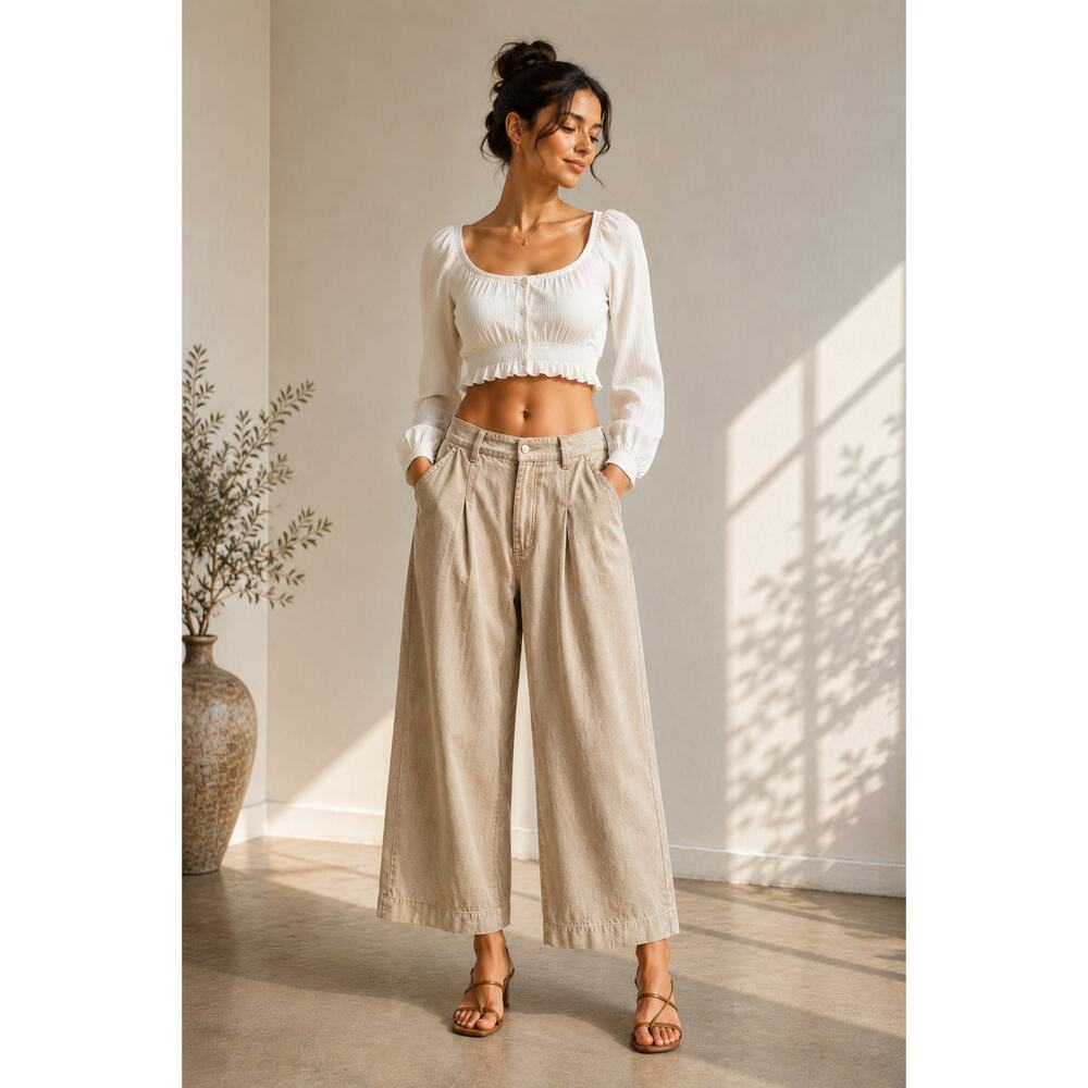 Free People Sweet Talk Chino pants wide leg size 12